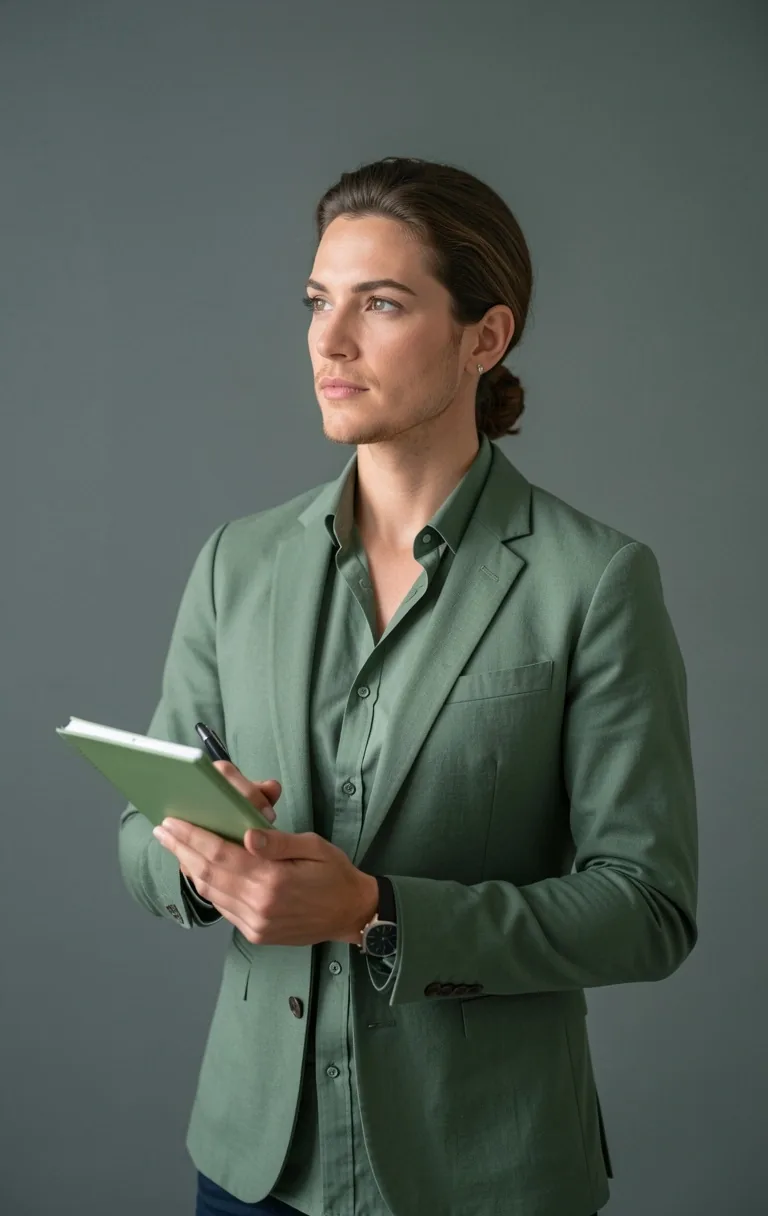 Professional fitness consultant in a structural studio environment